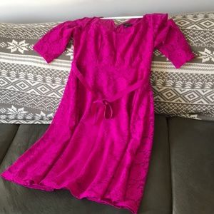 Hot pink lace dress size 14